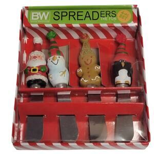 Boston Warehouse Christmas Spreaders Set of 4 Cheese‎ Holiday Charcuterie Party